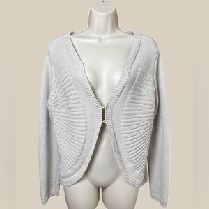 Coldwater Creek Women’s Beige Open Front Cardigan Hook & Eye Closure SZ L